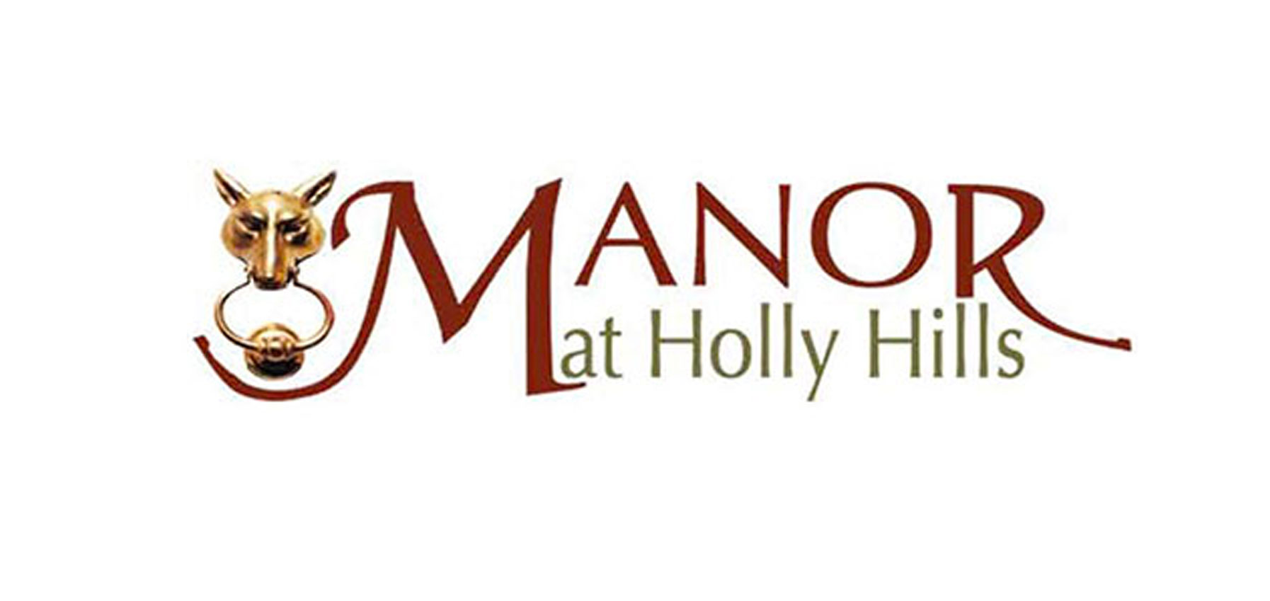 Manor at Holly Hills logo, shows ornate door knocker