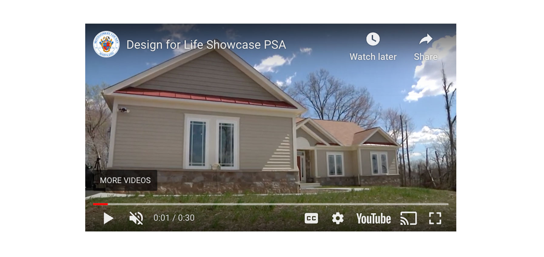 A screenshot of a YouTube video title Design for Life Showcase PSA