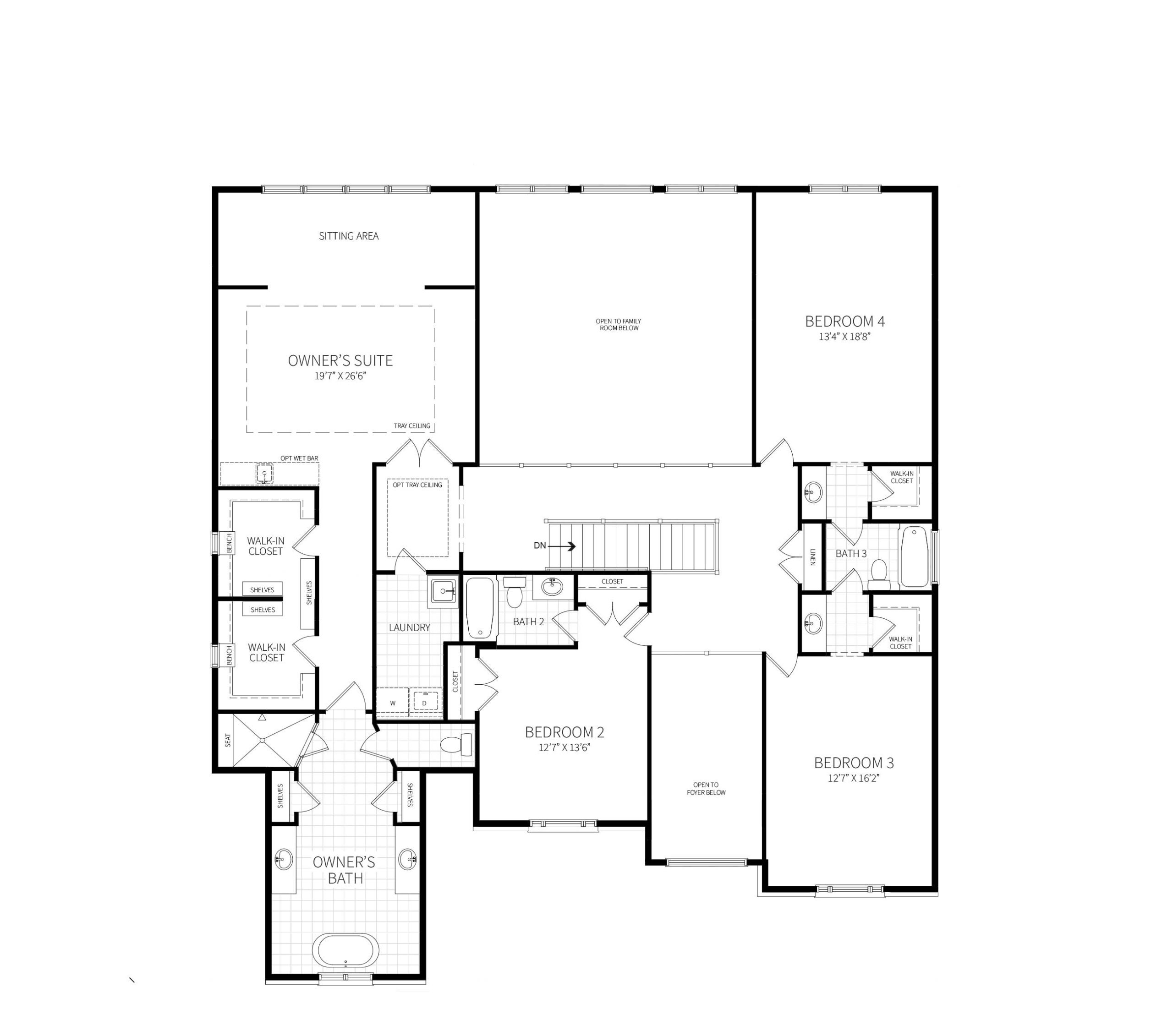 The second floor plan for the home proposed for 10301 South Glen Rd, Potomac, MD