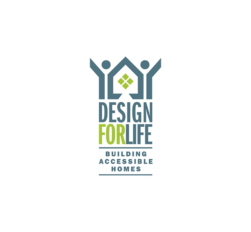 The logo of Montgomery County's Maryland's "Design For Life - Building Accessible Homes" tax rebate program.