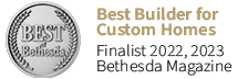 Best of Bethesda logo, best builder for custom homes, finalist 2022, 2023
