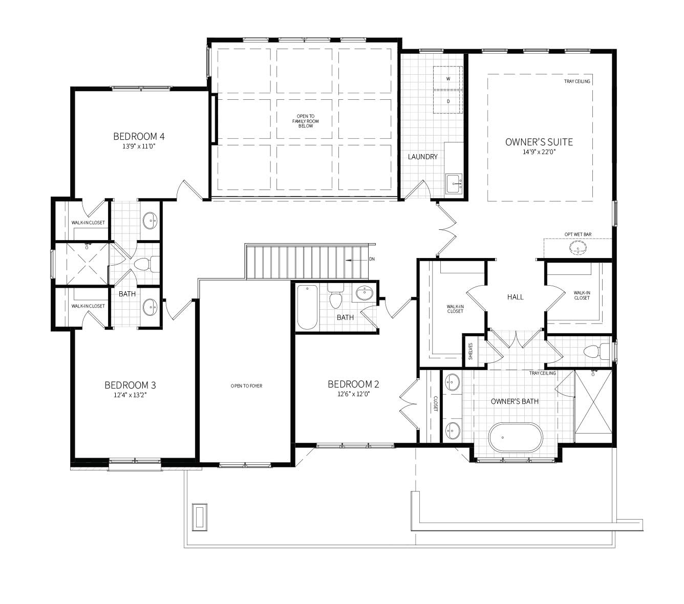 A second floor plan for the home proposed for 10827 Rock Run Dr, a Hampden with expanded Owner's Suite.